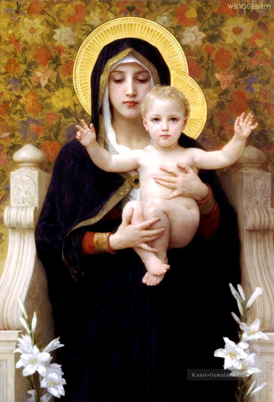 La Vierge au lys Realismus William Adolphe Bouguereau Ölgemälde